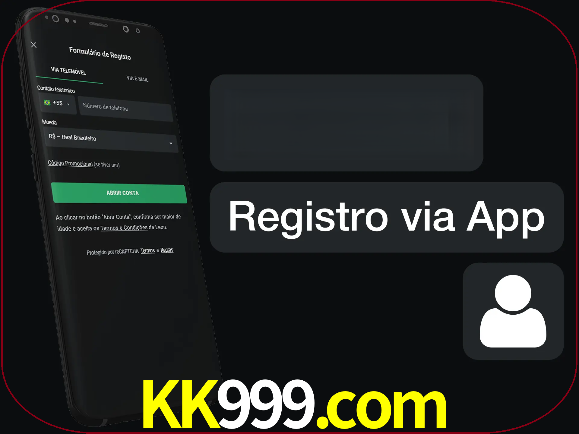 Registre-se com duas etapas usando o aplicativo.